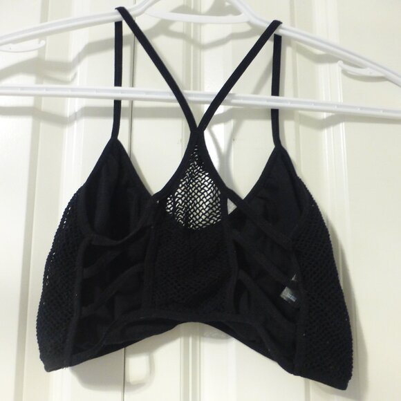 BEBE black stretchy bralette with back cut outs - Picture 2 of 8
